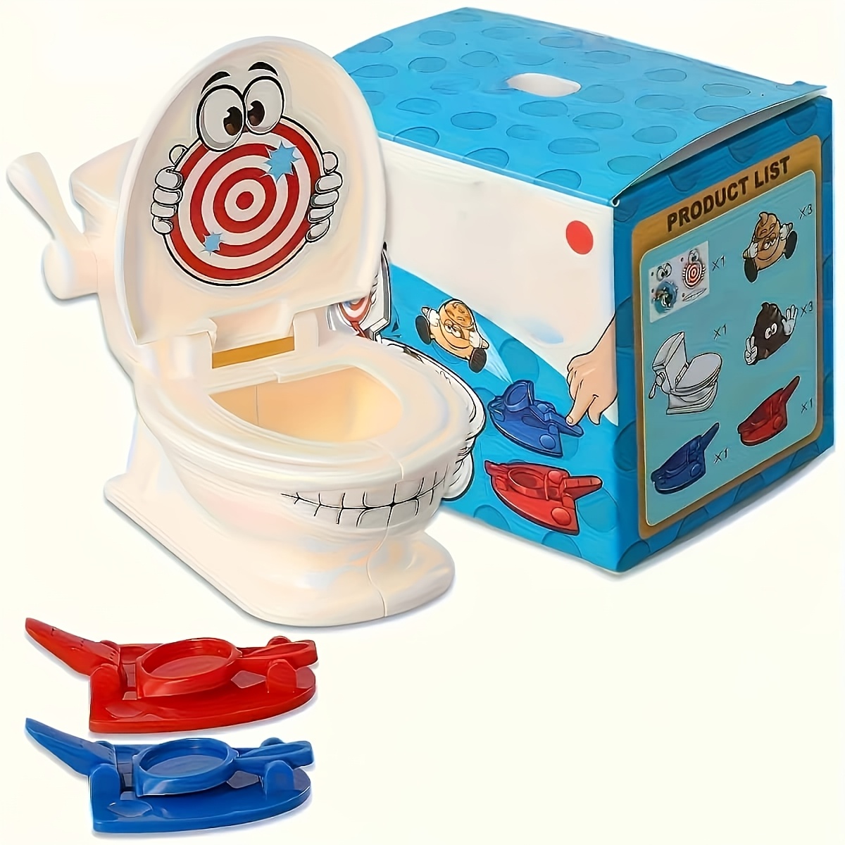 Fast Crazy Launch Game Launcher - Fun Game - Includes 1pc Toilet, 2pcs Fast Launchers, 6pcs Soft Plastic Toys