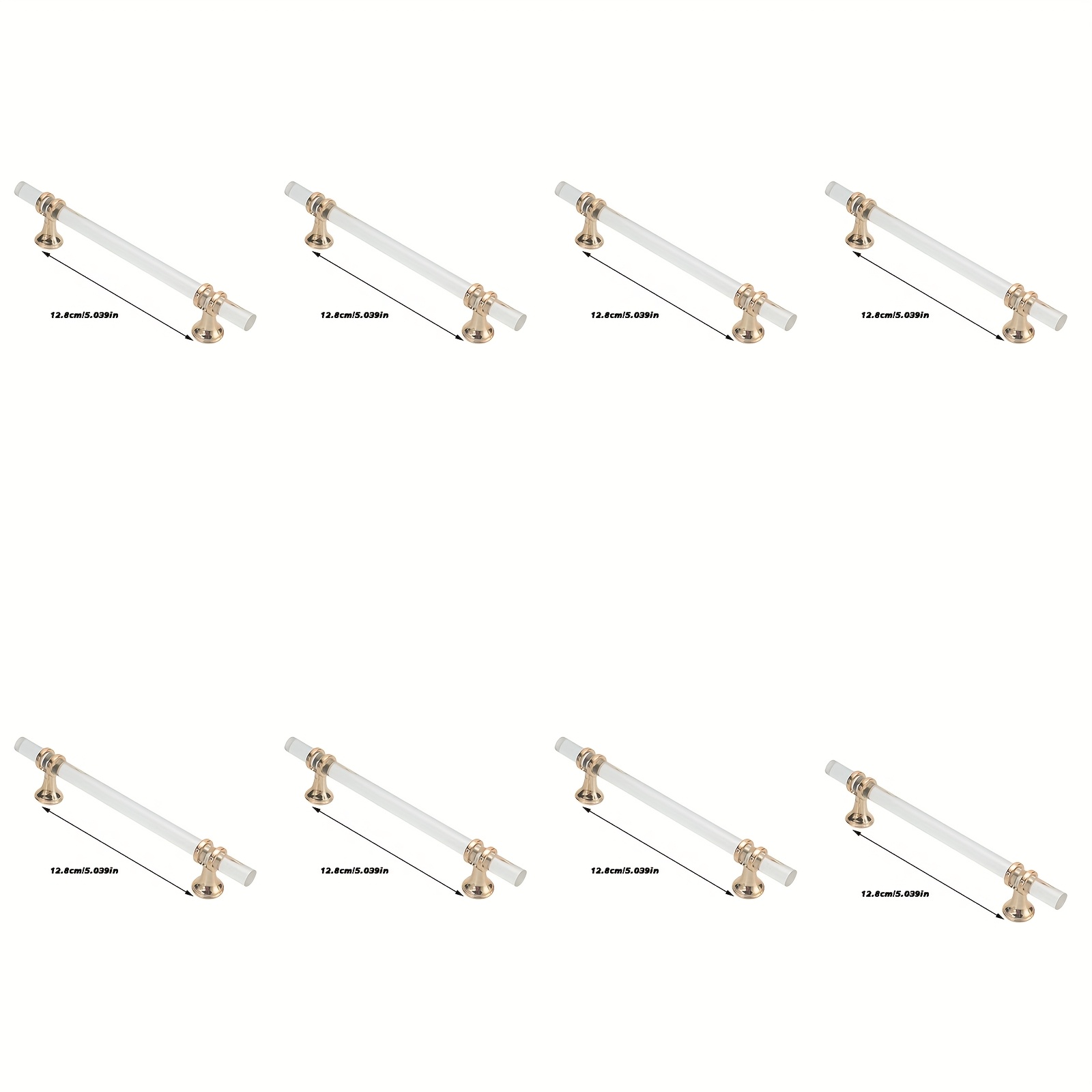 E-shop 4er-Pack, 8er-Pack, Moderne transparente Griffe, leichte Luxus-Kunststoffgriffe, Schranktürgriffe