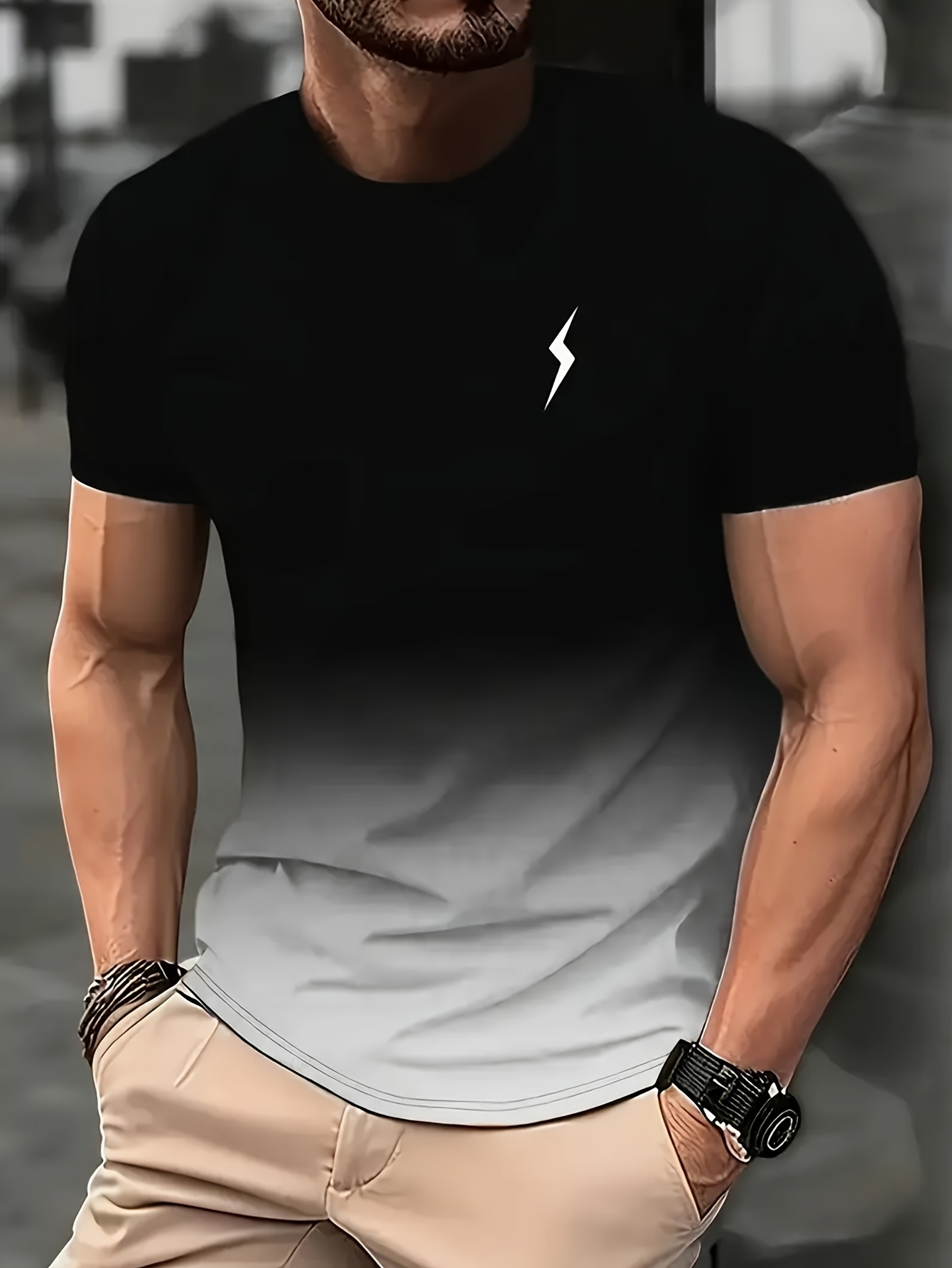 3 pc mens sports t shirt gradient cool 3d printed quick dry - Temu