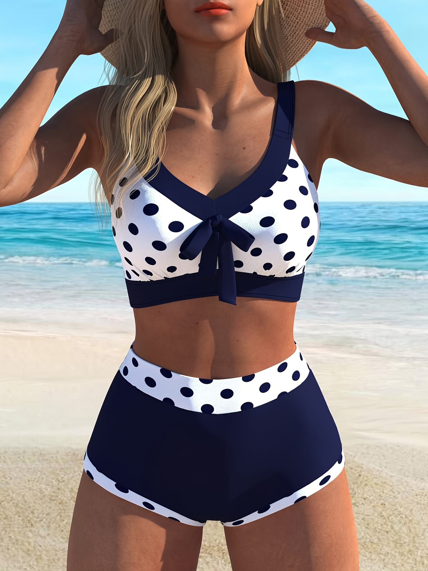 Plus size polka dot bikini online