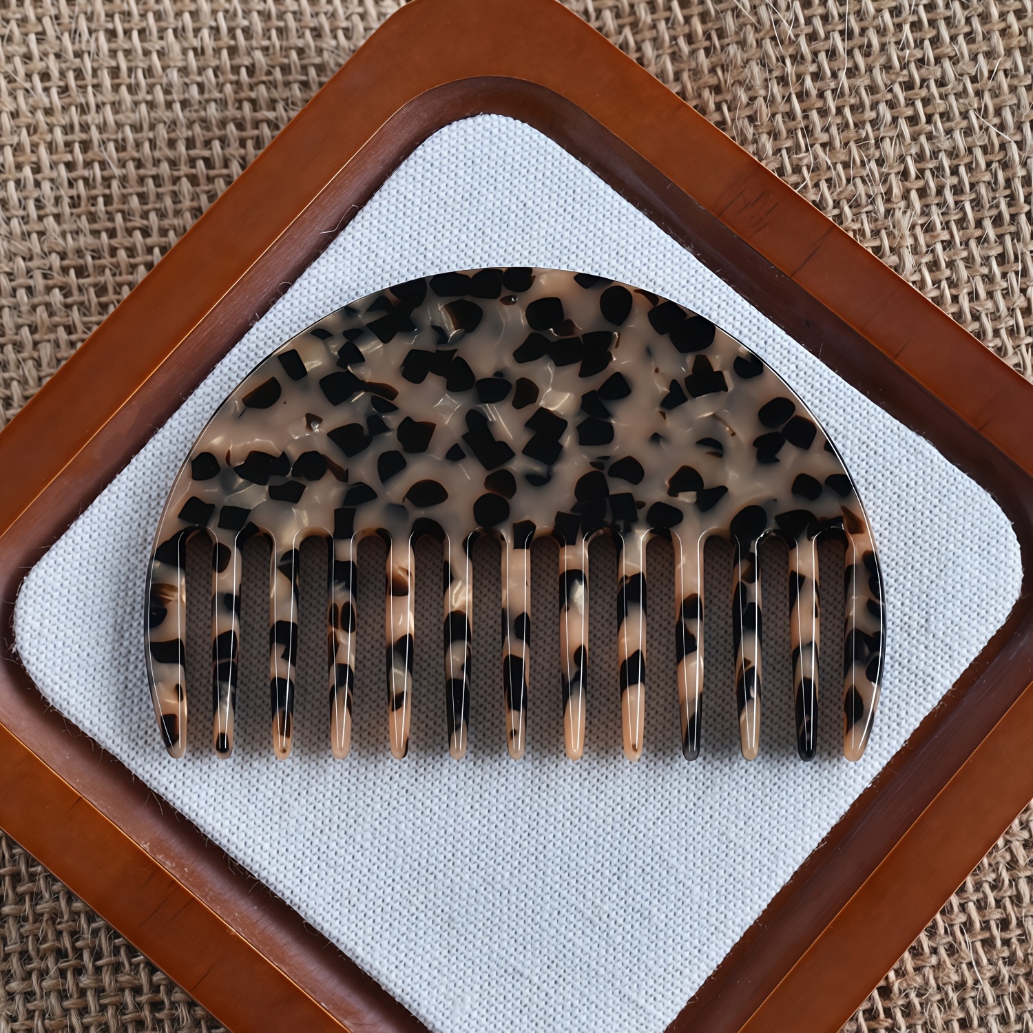 TEMU 1pc Peigne semi-circulaire en acétate portable, motif , brosse à cheveux mignonne, pour un et de fêtes