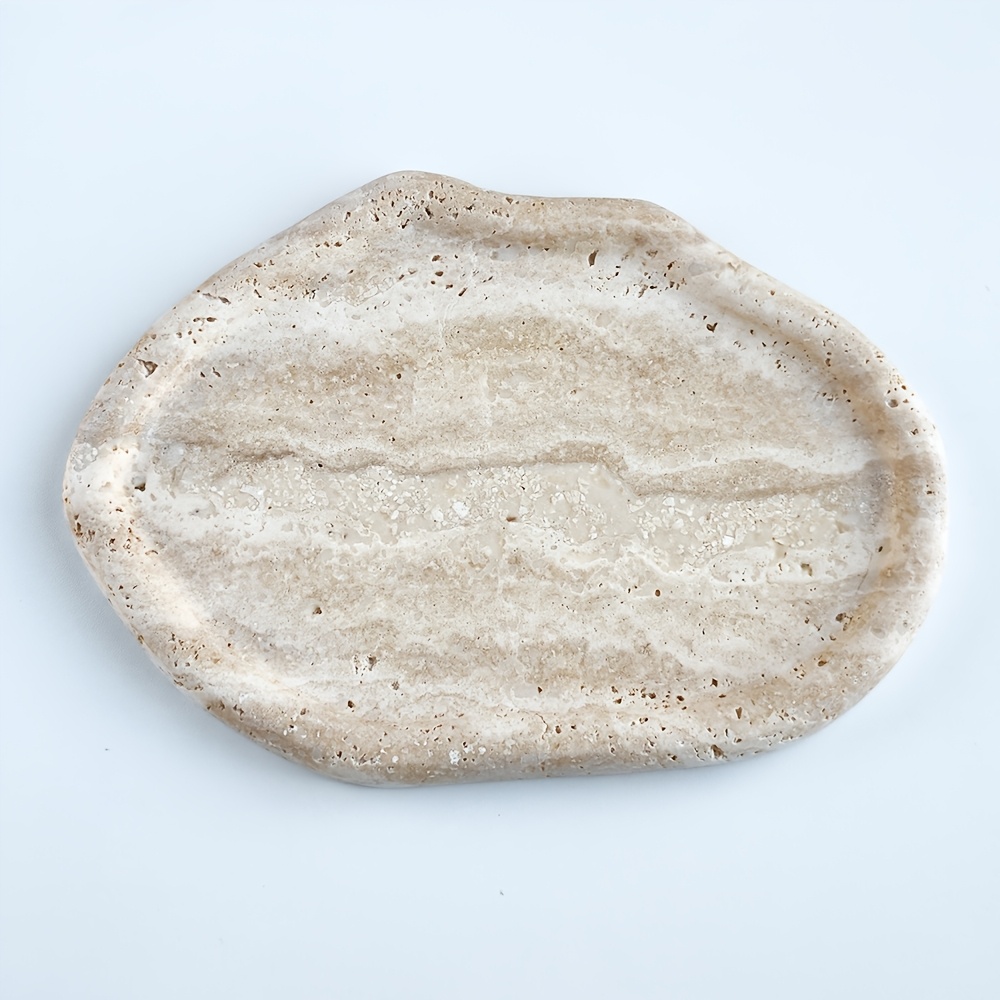 1 Natural Marble Jewelry Storage Tray, a Premium Stone Cloud-shaped Entryway Decor Piece, Suitable for Home, Bathroom, Kitchen, Living Room, Bedroom, Coffee Table, Dining Room, and Room Decoration, Non-Food Contact