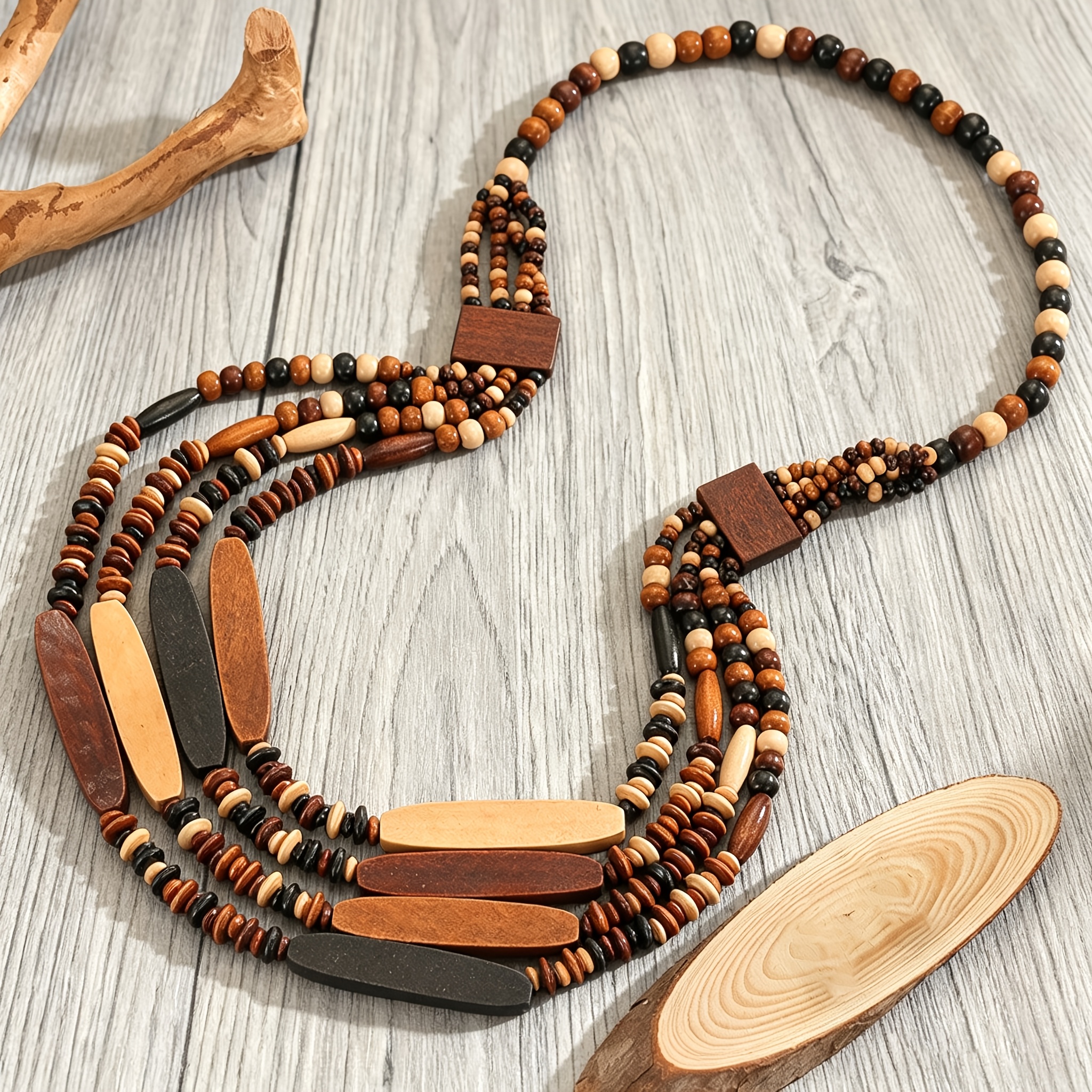 1pc Women's Bohemian Beaded Layered Necklace