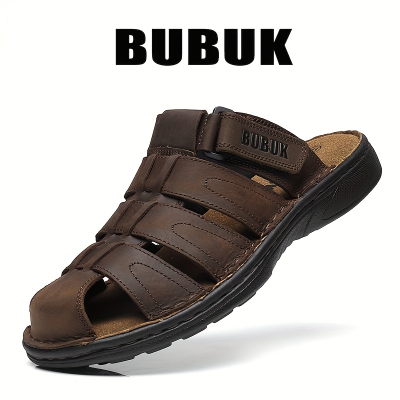 mens   layer cowhide slippers summer wear slippers thick soled outdoor genuine faux leather mens   lightweight soft soled mens sports trendy shoes