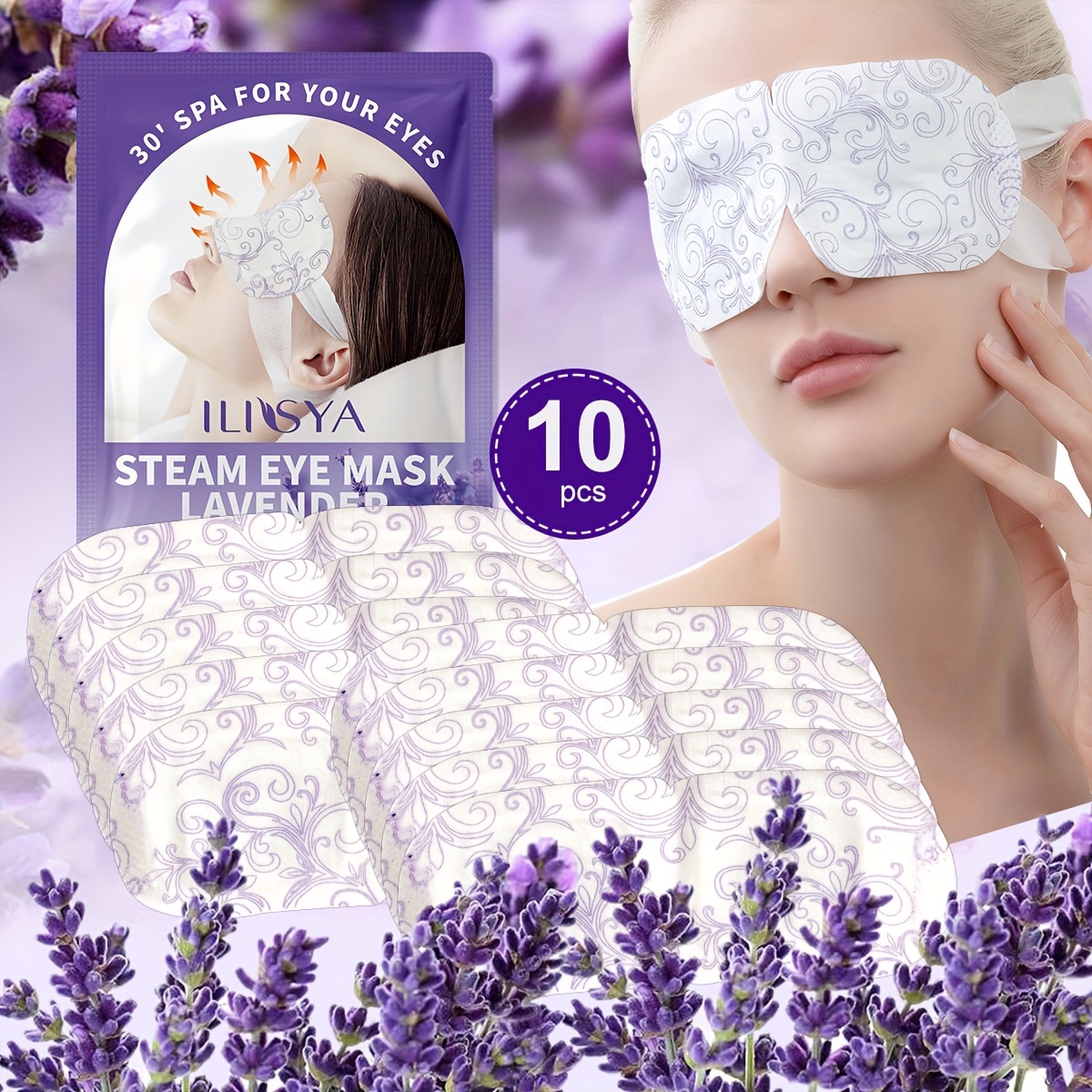 

Lavender Mask, Used For Sleeping Hot Compress, Continuously Up To , , Blackout Eye Mask For Nap Time, Disposable Packaging, Daily Use At Home, Suitable For Men And Women's Eye Masks, 10 Bags