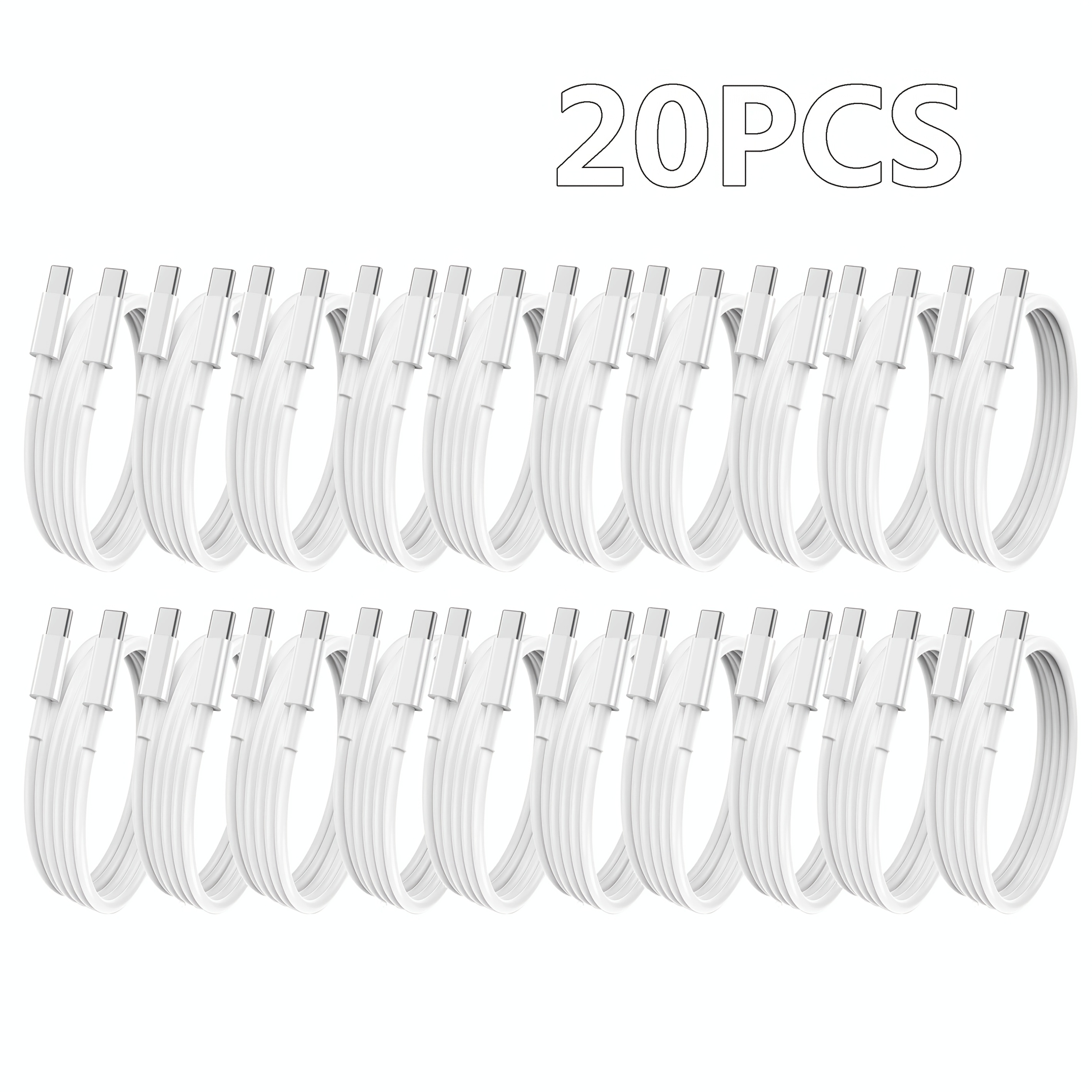 Image of 20pcs Usb C To Usb C Charging Cable, Type C To Type C Fast Charger Cord Compatible For Iphone 17/16/ Pro/15 Pro Max/15 Plus/ipad Pro/ / Macbook/for S22/s21/s20 Ultra