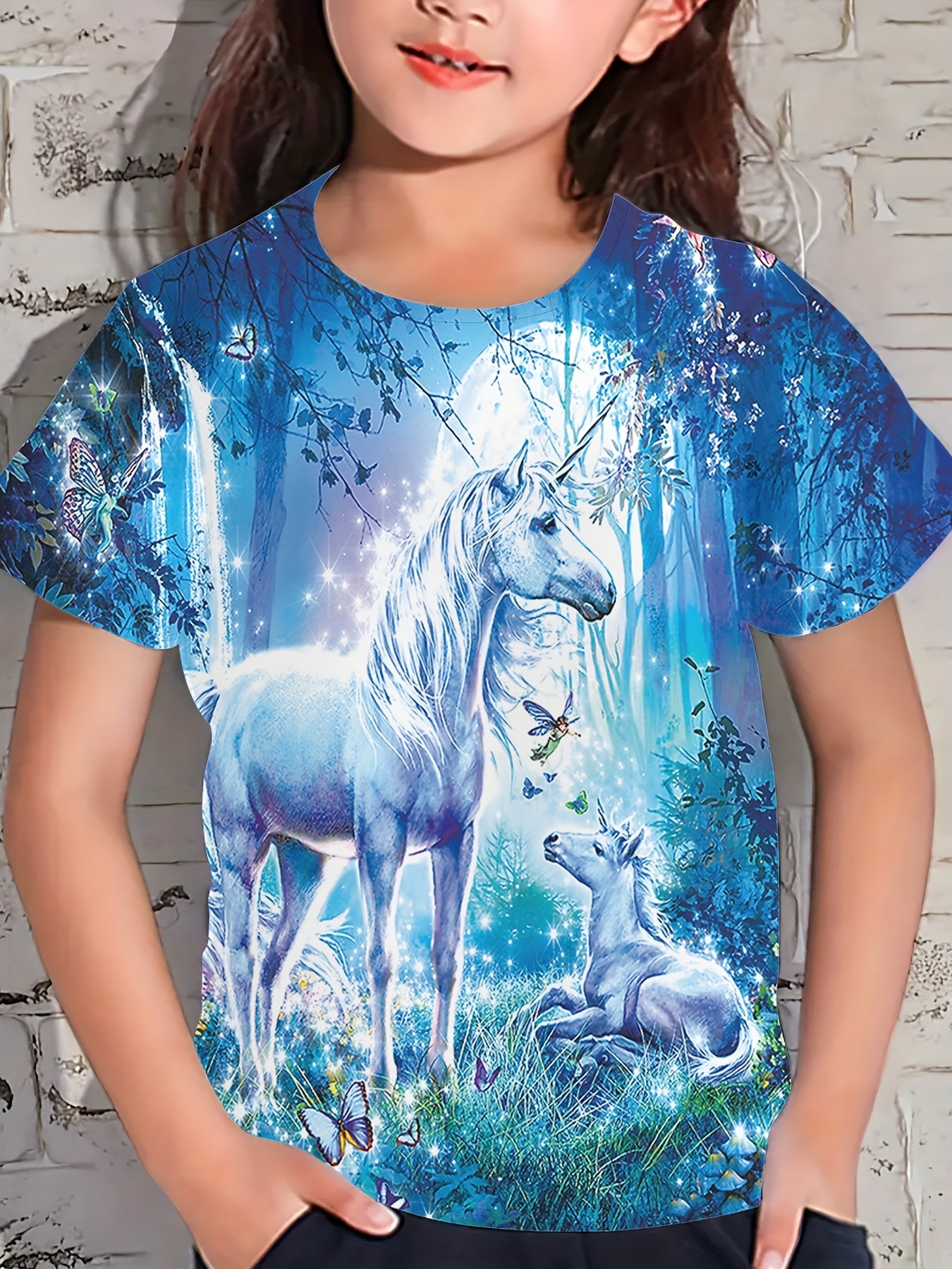 Girls Unicorn Shirt - Temu Canada