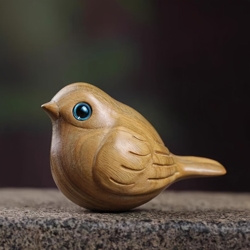 

Green Sandalwood Handcrafted Bird Figurine - Solid Wood Carved Decorative Piece, Perfect Gift For Collectors And Hobbyists