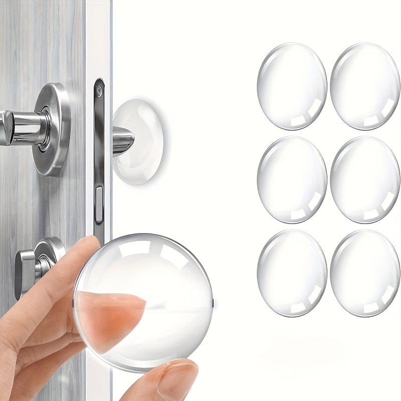 

6pcs Self-adhesive Door Stop Wall Protectors - Clear, Shock-absorbing & Noise-reducing | , Reusable For