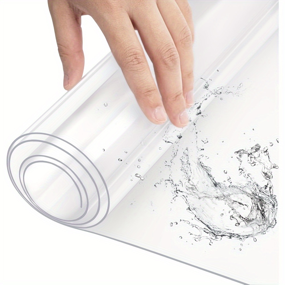 TEMU 1 pieza de mantel, lámina de mesa de PVC, protector de mesa rectangular, 2 mm, de calidad y transparente, resistente al se puede limpiar con un