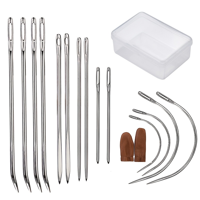 

15pcs Heavy Duty Hand Sewing Needle Set - Stainless Steel, Ideal For Carpet & Canvas Repair, Assorted Colors