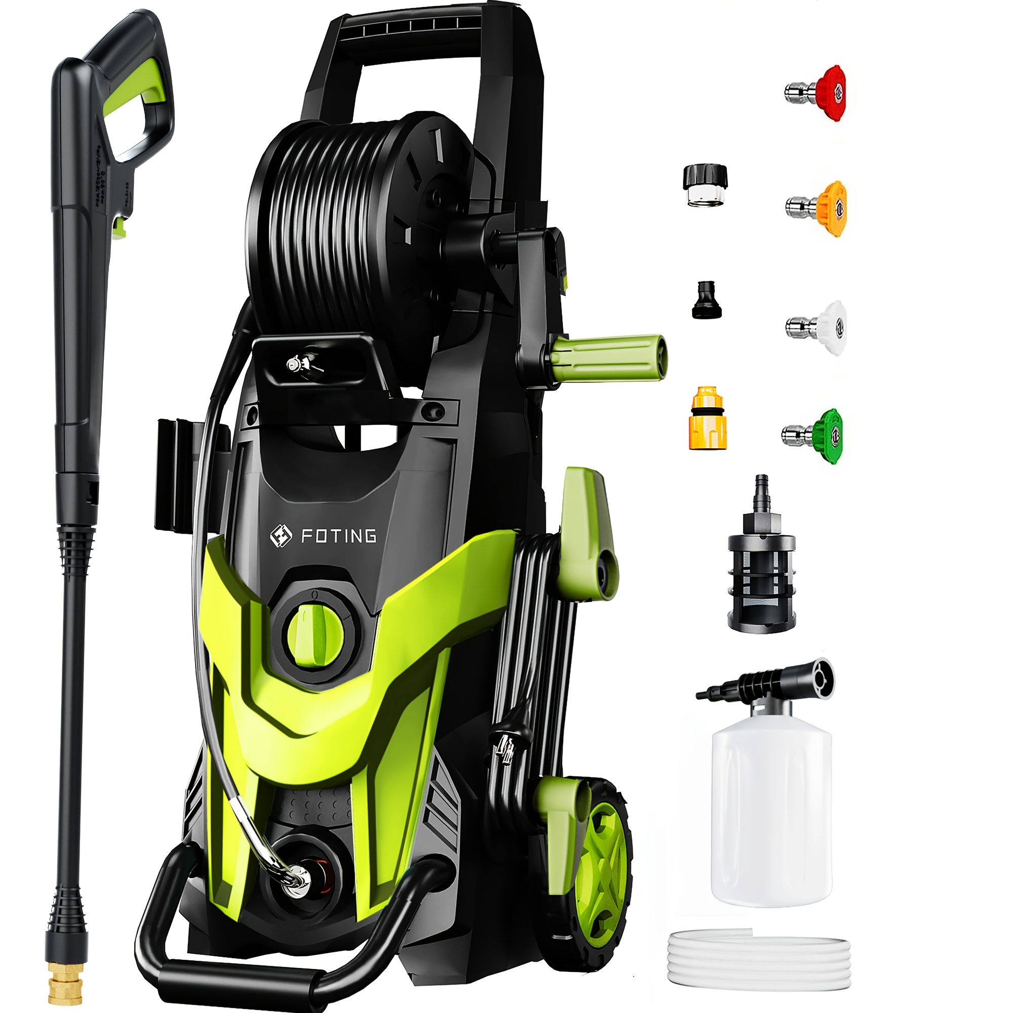 2025  electric pressure washer 4500 psi 3 2 gpm power washer with 4 quick connect nozzles inlet hose filter foam cannon for cars fences driveways home cleaning