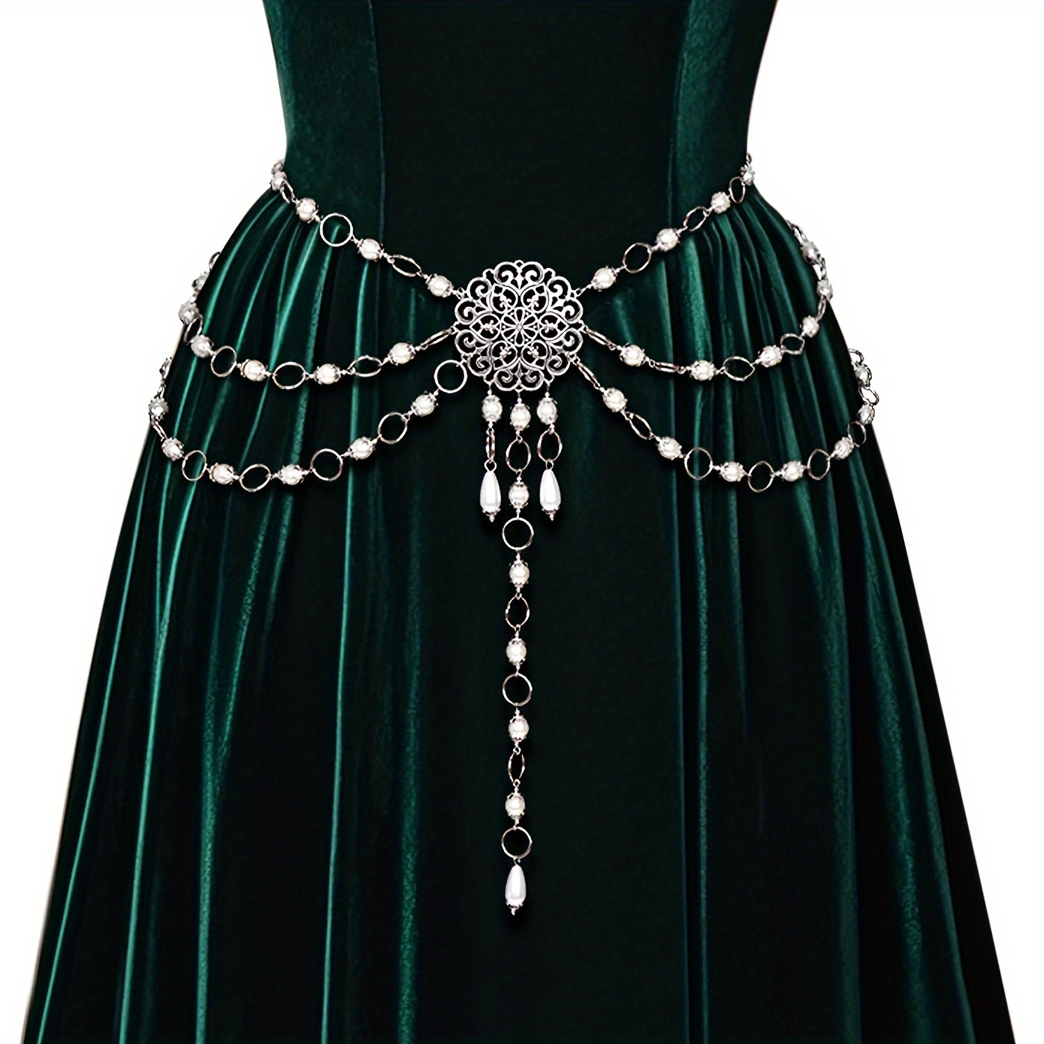 western belt women medieval waist metal chain belt - Temu