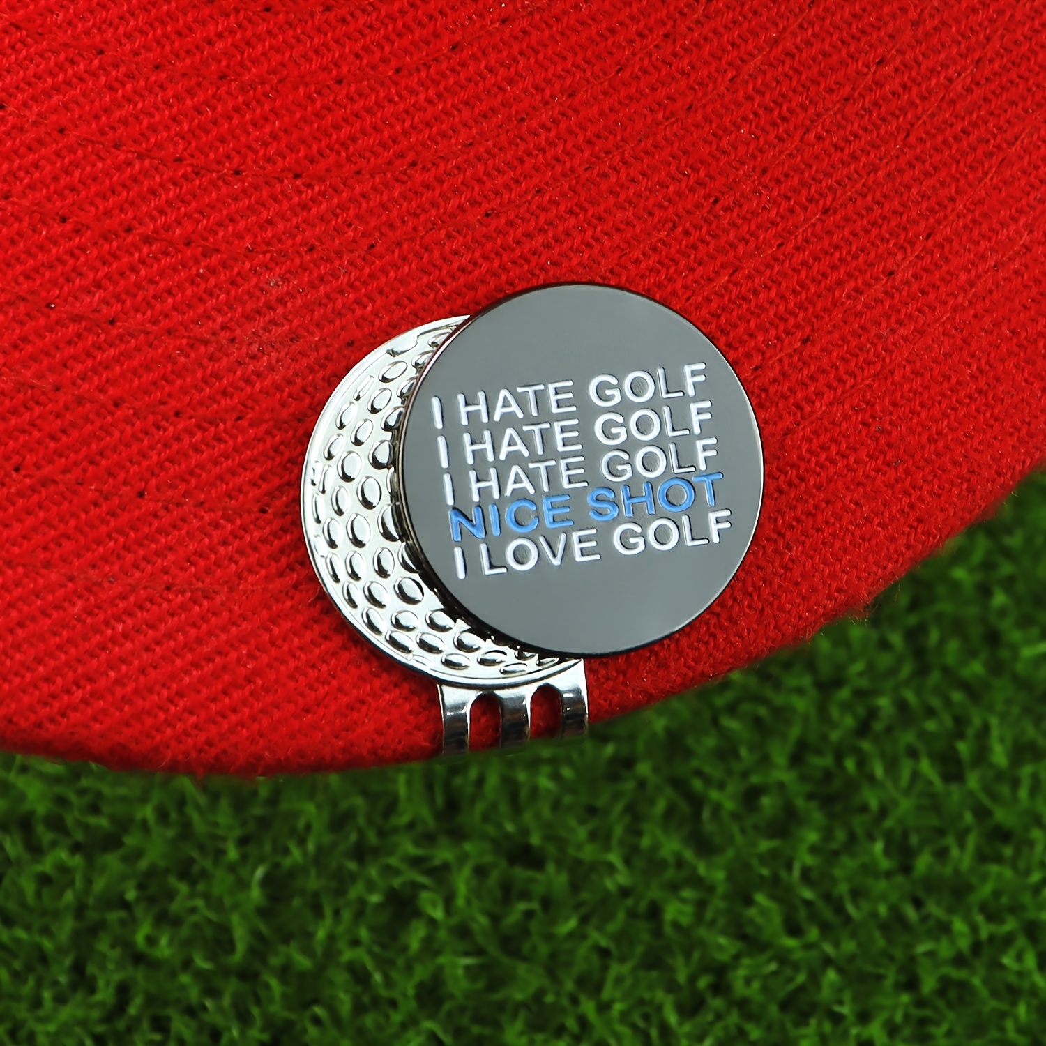 TEMU 1pc Multicolor Golf Ball Marker With Hat Clip - Color-coded Ball Markers (,) Suitable For Golfer, Keeps Track Of Shots - Ideal Golf Course