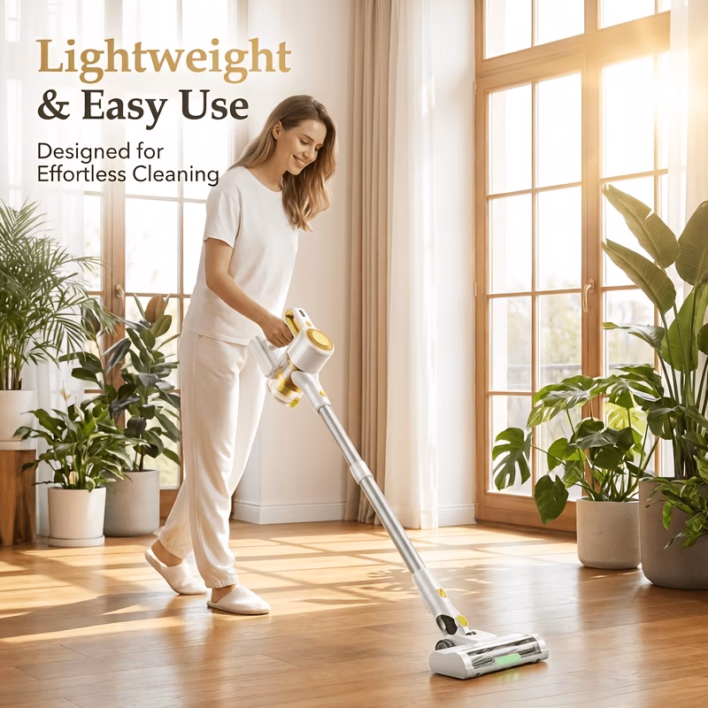 60kpa cordless vacuum cleaner new high suction wireless vacuum 45 min detachable battery anti brush hepa filter led click dust empty lightweight for hair all floor types Product details 5
