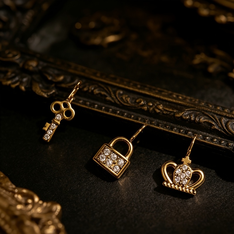 Minimalist Crown/Key/Lock Shaped Couple's Pendant Accessory