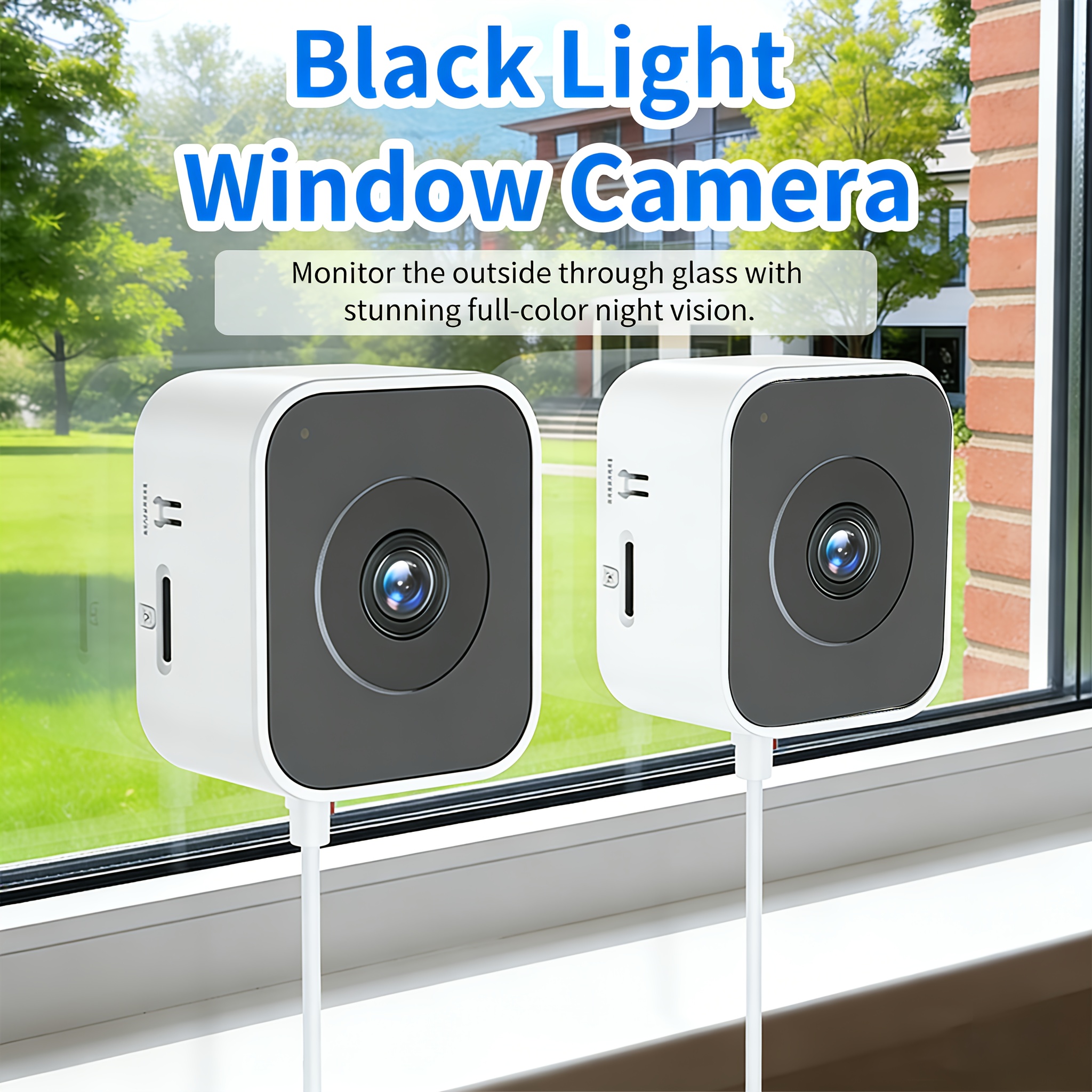 TEMU 1pc/2pcs High-definition 6mp Window Security Camera, Smart Indoor Wifi Camera, Supports 2.4ghz/5ghz , With Ai Night Vision, Motion And Human