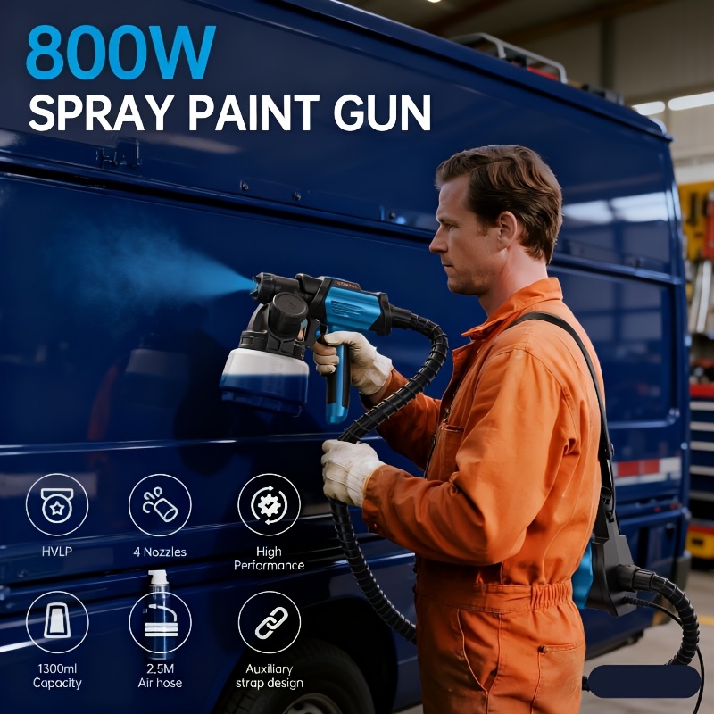 Temu TPTEU-----800W Sprutpistol---Blå---Sprutpistol---Heminredning > Elektrisk MåLare Och Hvlp Sprutpistol---BäStsäLjare-image