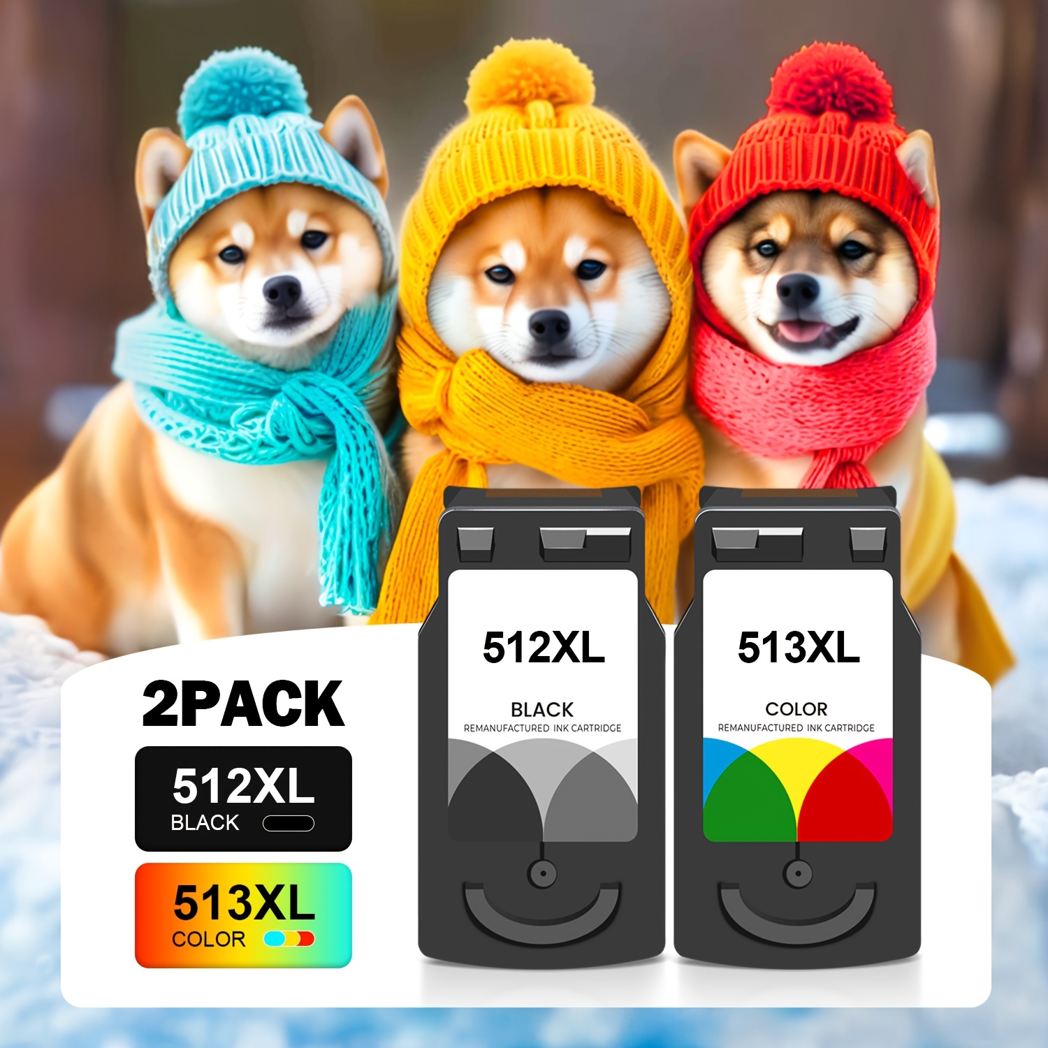 Image of Black And Color Ink Cartridges Pg512xl And Cl513xl That Work With For Mp230, Mp235, Mp240, Mp250, Mp252, Mp260, , Mp272, Mp280, Mp282, Mp480, Mp490, Mp492, Mp495, And Mp499 Printers