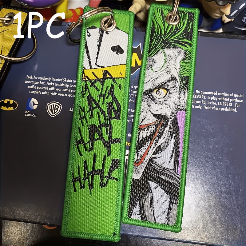 Men's Keychain 1pc Wb Double-sided Keychain Pendant - Batman Joker Character Design Pendant - Rectangular Keychain, Exquisite Bag Charm