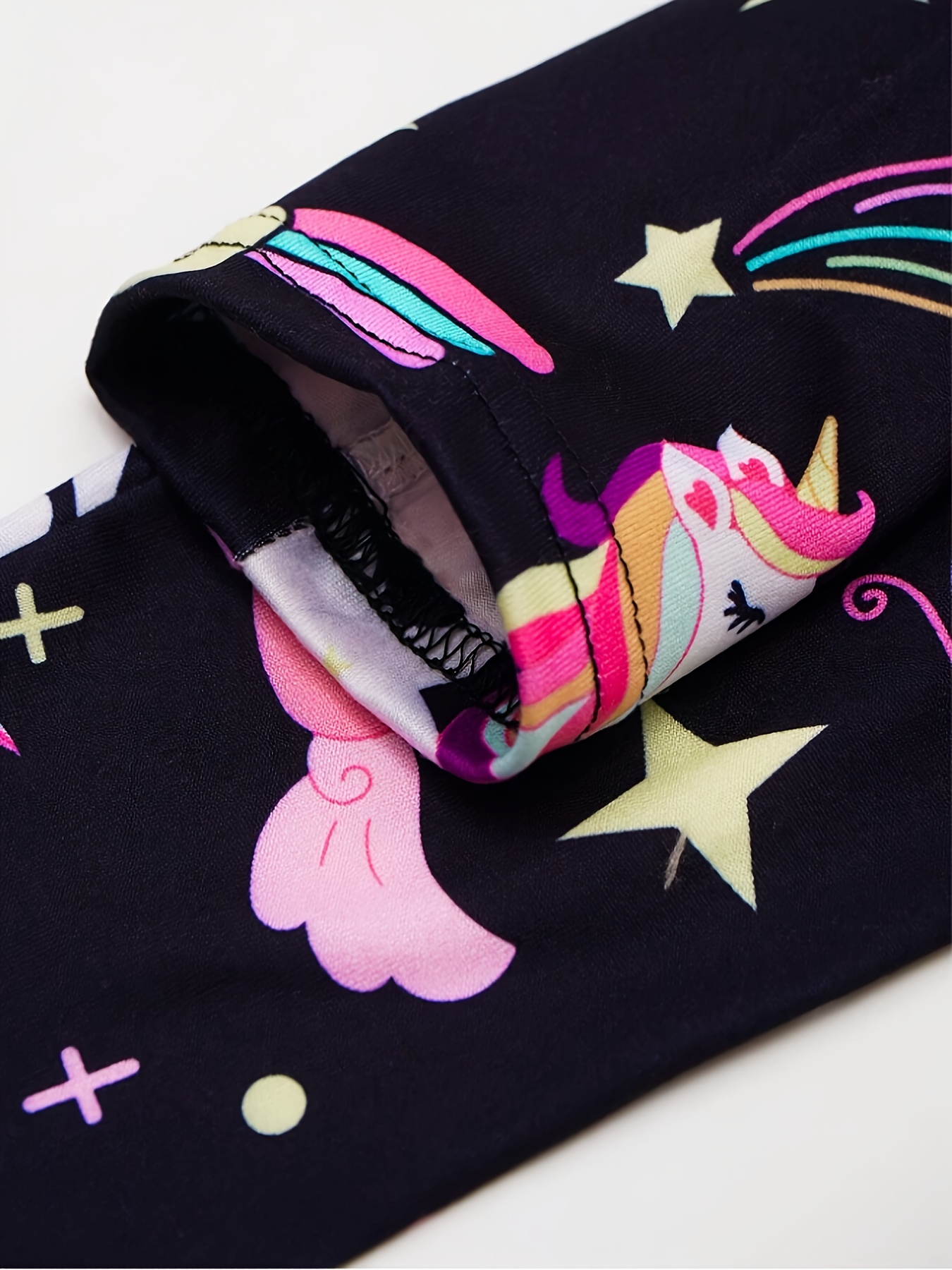 2024 New Cute and Stylish Pegasus Digital Print Light Beige-Friendly 3pcs Long Pants Set for Girls