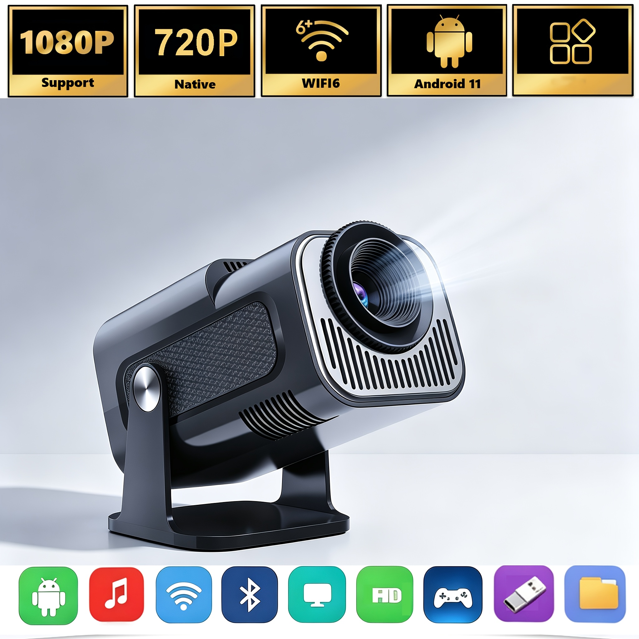 Image of 2026 Theater Mini Projector For , 11.0 System, Movie Projector With Wifi 6 And Bt 5.2, Native 1080p, Supports 4k, Smart Projector With Auto Keys, Compatible With Phones/laptops/tv Sticks