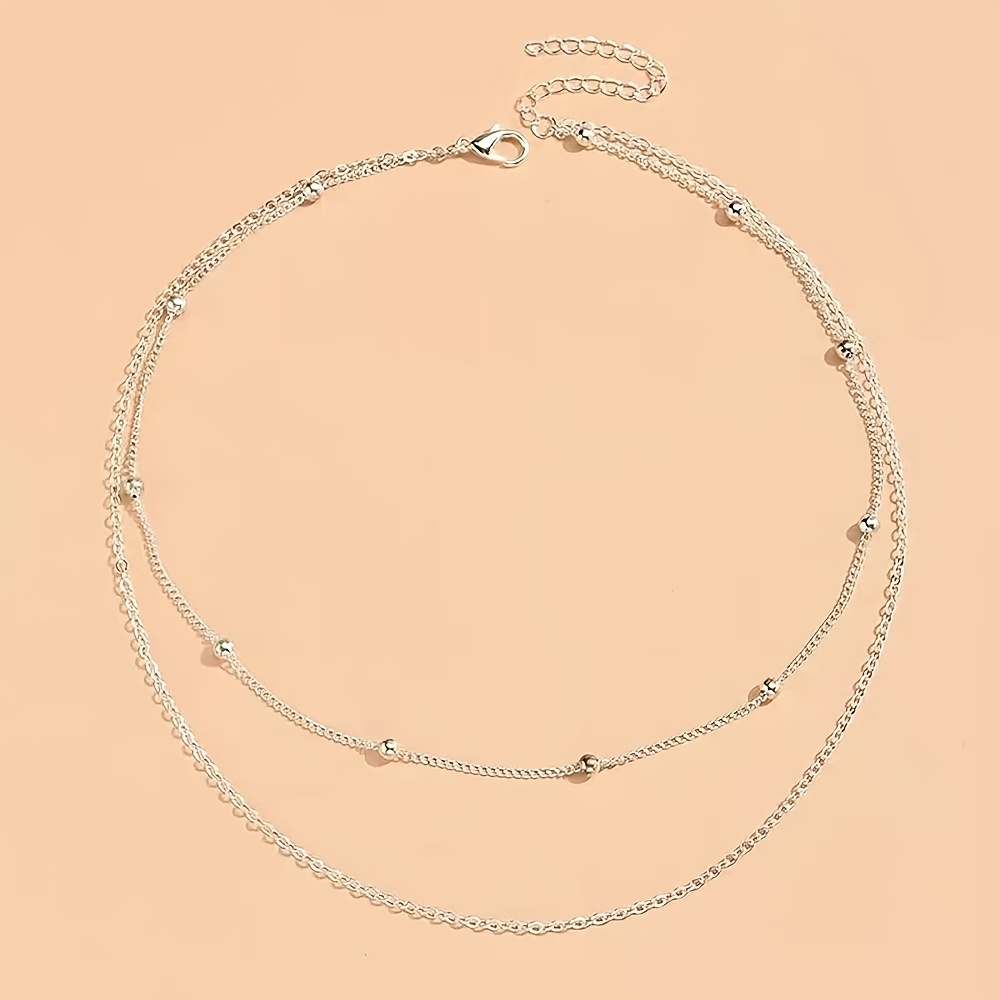 Elegant And Cute Ladies' Versatile Double-layer Choker Necklace For Casual Parties, Vacations, And Daily Wear
