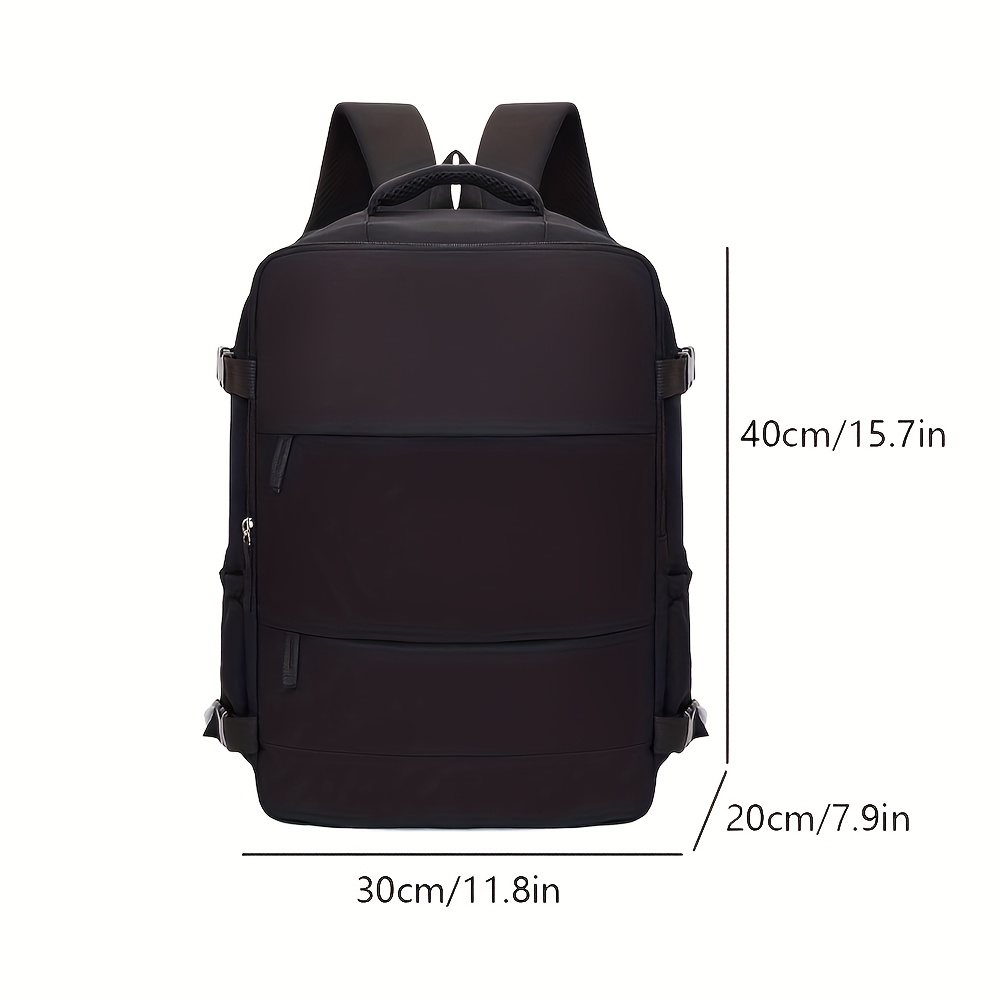 TEMU Business Travel Boarding Backpack For Men, Cabin Luggage Carry-on Bag, Solid Color Casual Large-capacity Travel Backpack, Men's Commuter Laptop