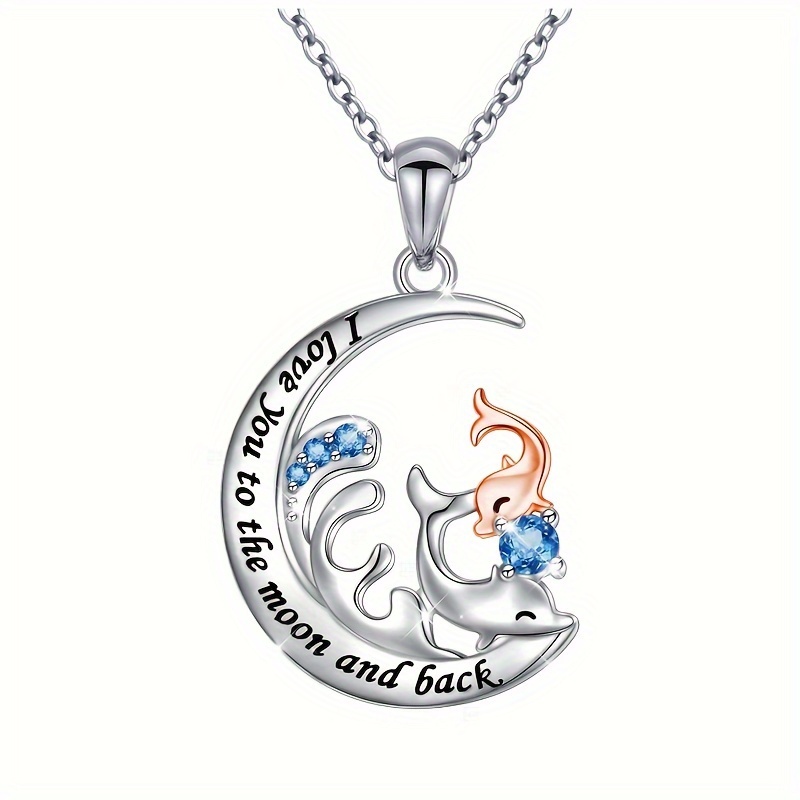 TEMU Fashion Exquisite Elegant Dolphin Pendant Necklace Men Women Trend Personalized Jewelry Thanksgiving Christmas Birthday Gift Commemorative Gift