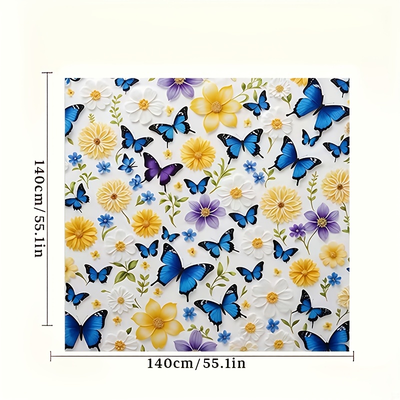 TEMU 1pc Floral Pattern Printed Square Tablecloth For Home Kitchen, Dining Parties, Terrace, Indoor And Outdoor Use, Room Decoration, Scene Decor