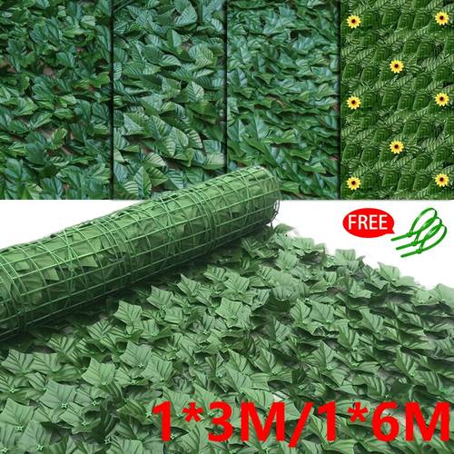 6m artificial hedge ivy fence wall privacy balcony screening trellis