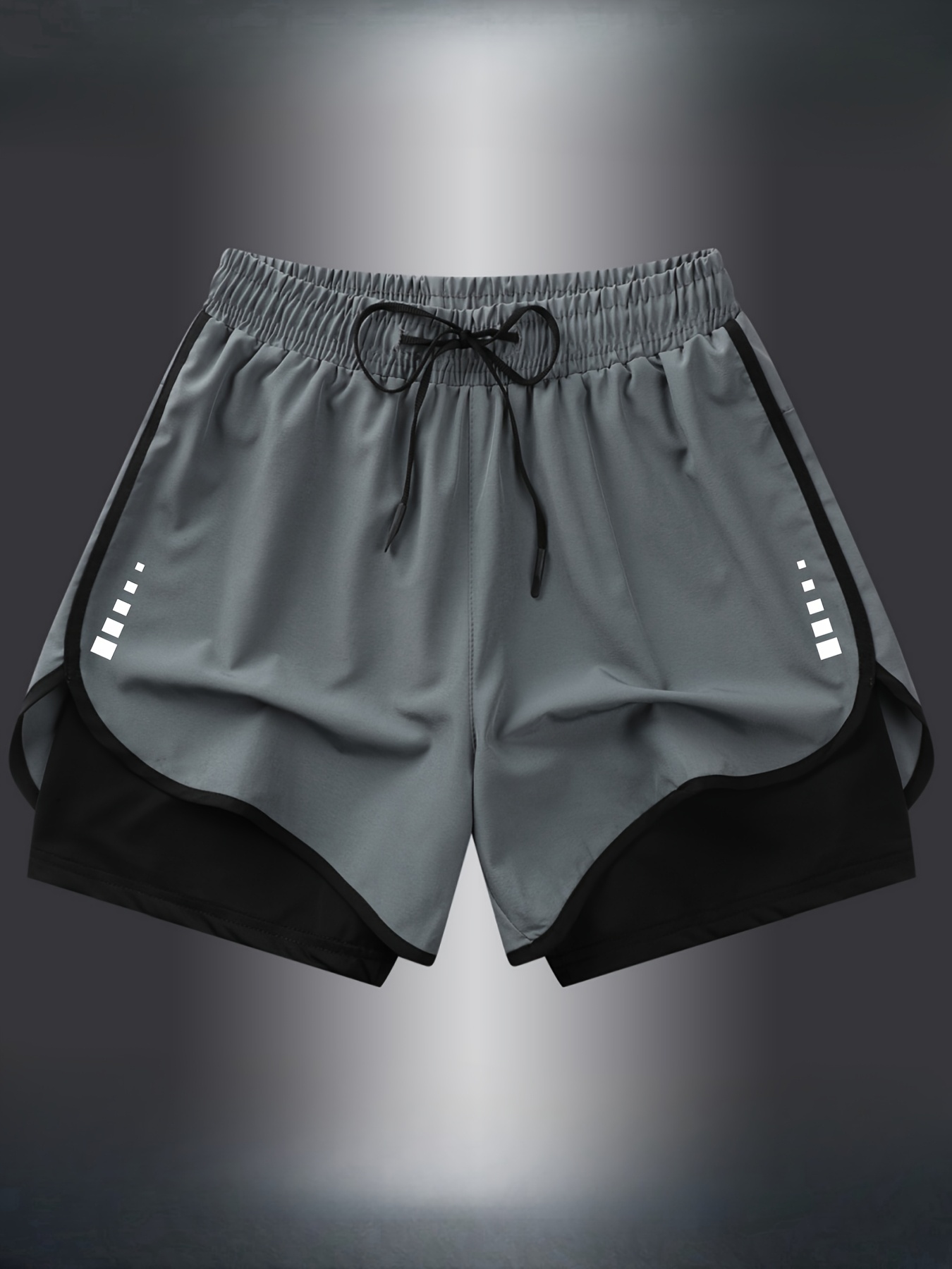 *'s Breathable Shorts with Built-in Layers, Relaxed Fit Elastic  Waistband Polyester/Spandex Blend for Running, Training, Basketball  Casual