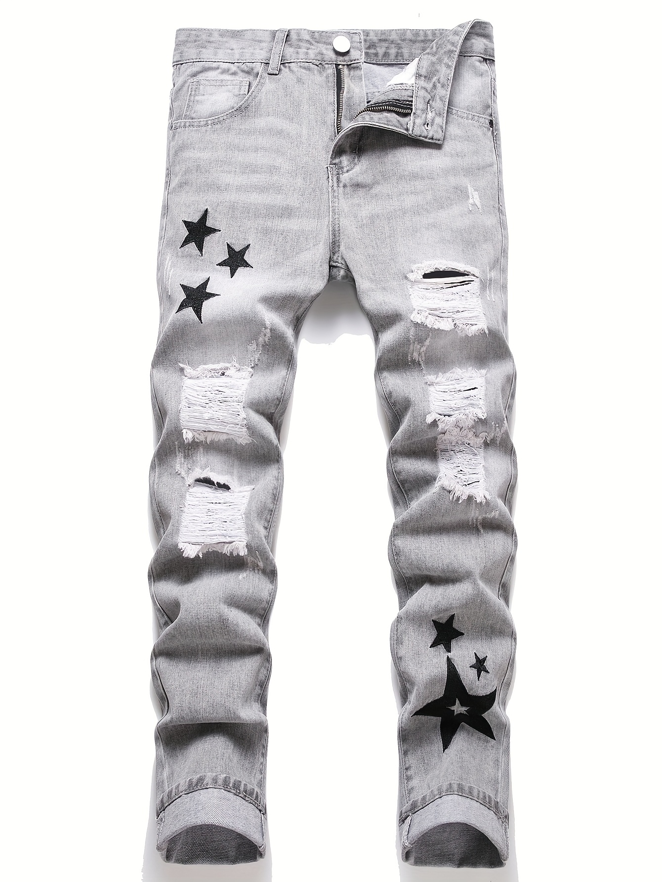 パンツ y2k star denim Women's High Waist Rhinestone Denim Pants Star Baggy