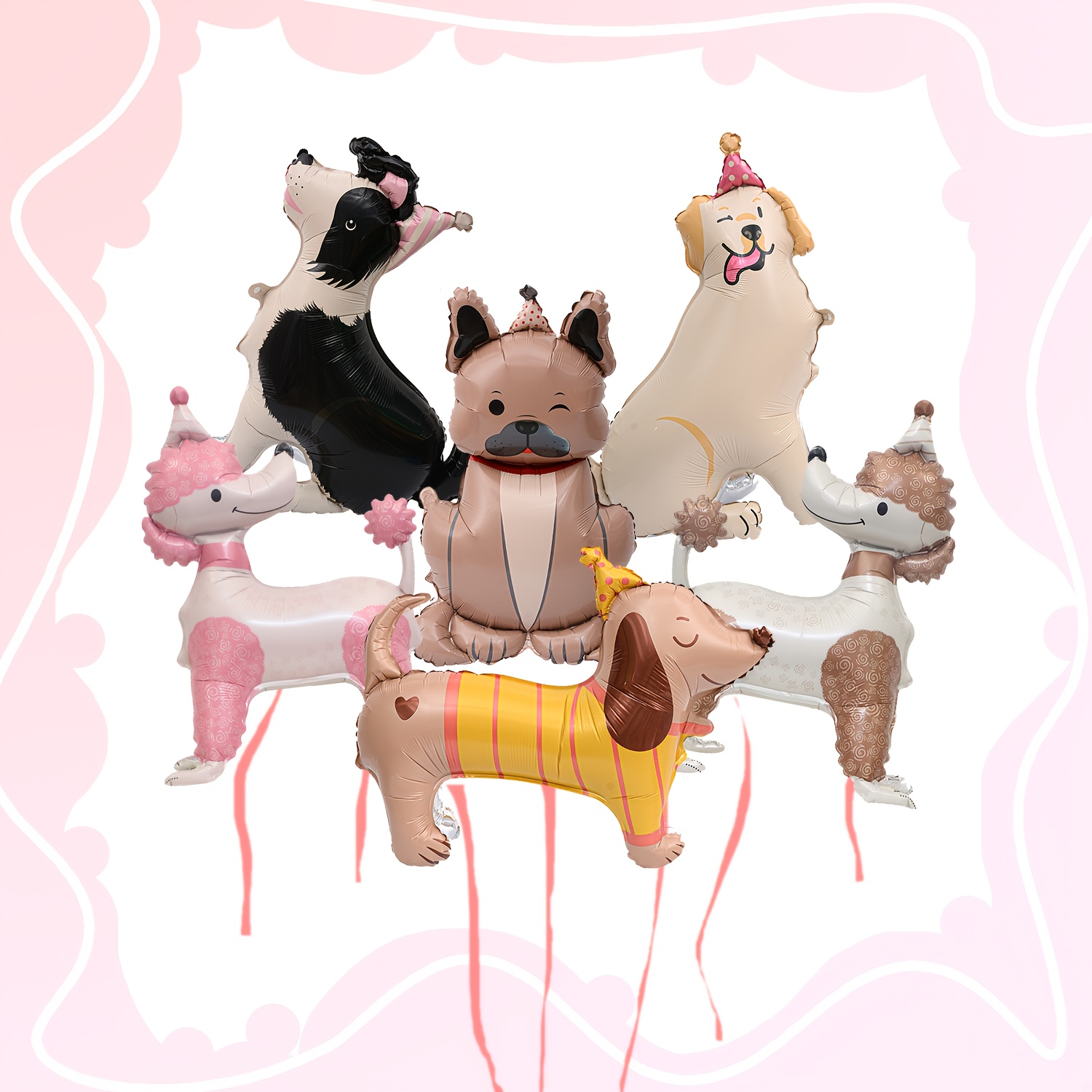 Image of -dimensional Dog-themed Balloons For Birthday Parties, Anniversary Celebrations, And Home Decor, Featuring Dachshunds And With Daisy Decorations, For Halloween, Christmas