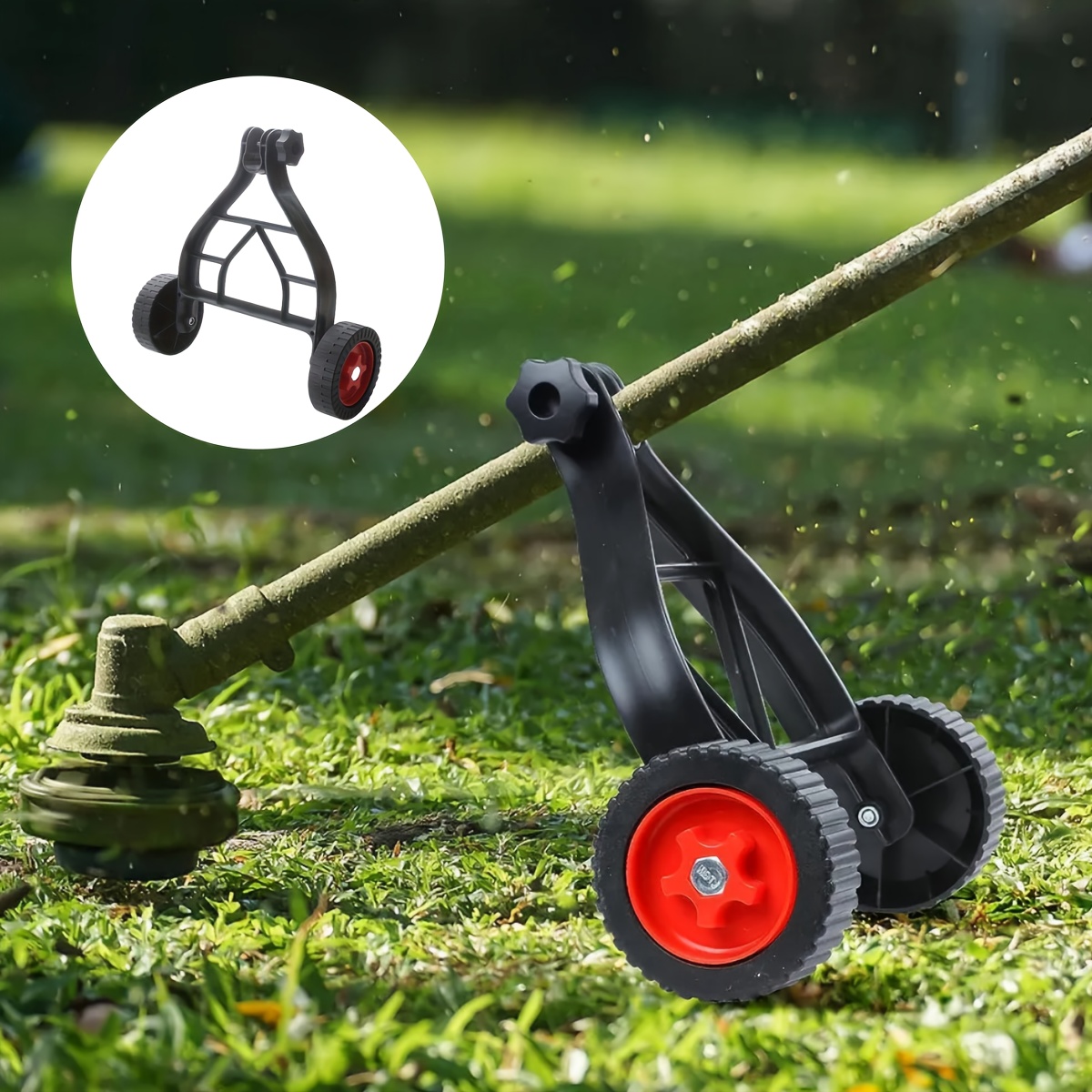 

Lawn Mower Auxiliary Wheel - Fit For Gas-powered & Lithium Electric Trimmers, Portable Grass String Trimmer Accessory For Home Garden Weeding Maintenance - 1pc