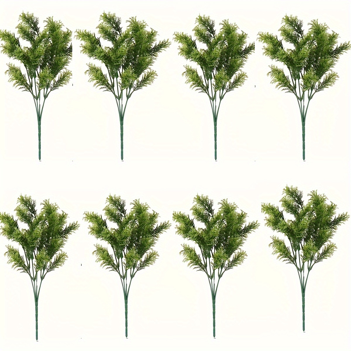 Image of Set Of 8 Fake Plants Featuring Green Foliage, Ideal For Decorating Christmas Trees, Weddings, And Holiday Gatherings Around The For Family Fireplace