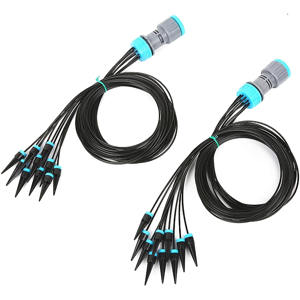 Image of 1/2 Set Drip Irrigation System Automatic Micro With 10 Drip Nozzles Irrigation Tubing Hose Garden Watering System For Flower, Potted Plants, Vegetable, Greenhouse
