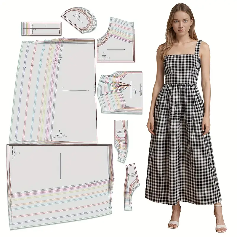 sewing patterns womens gingham dress in 9 sizes xs 5xl - Temu Ghana sewing patterns womens gingham dress in 9 sizes xs 5xl - Temu Ghana