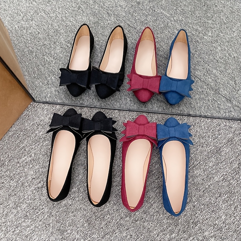 2024 early spring new large bow stiletto heel flat pointed toe single shoes   high heels versatile professional womens shoes women shoes