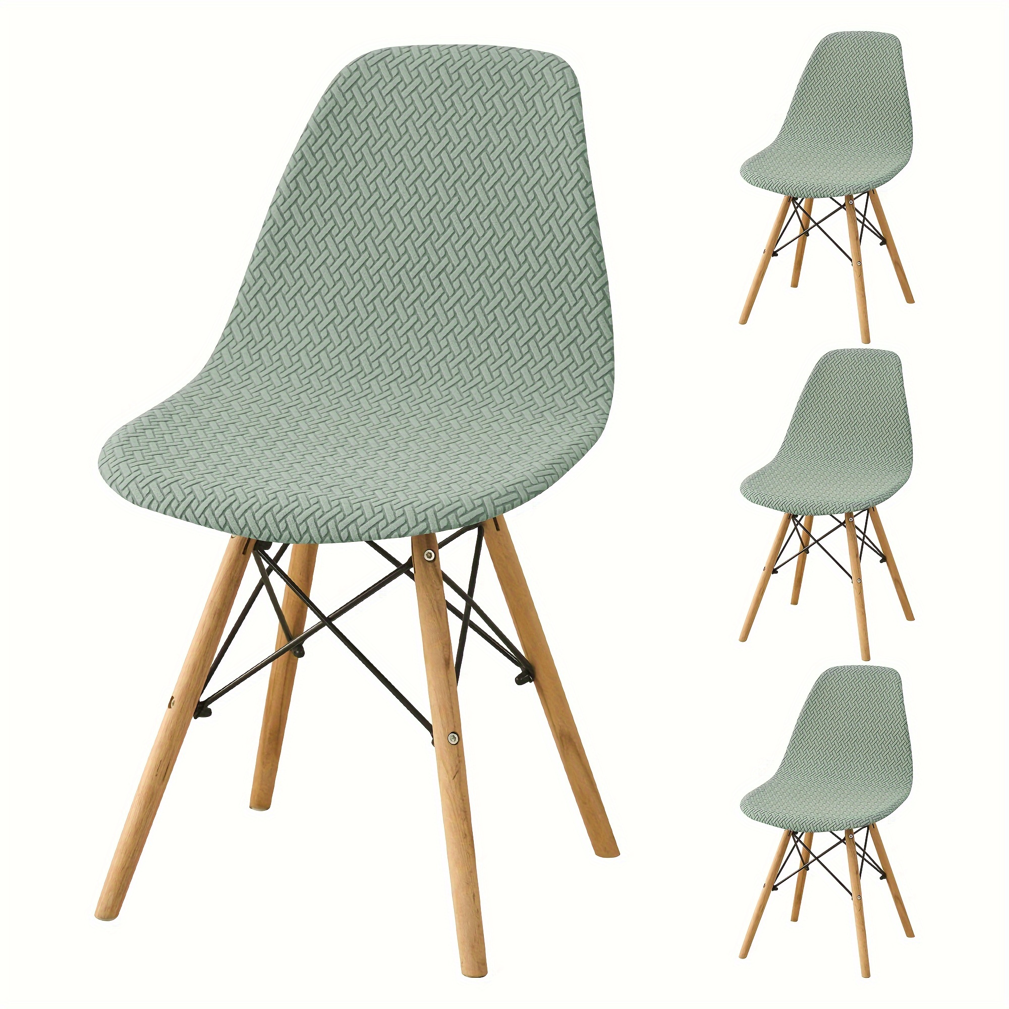 Image of 4/6pcs Elastic T-shaped Dining Chair Shell Covers