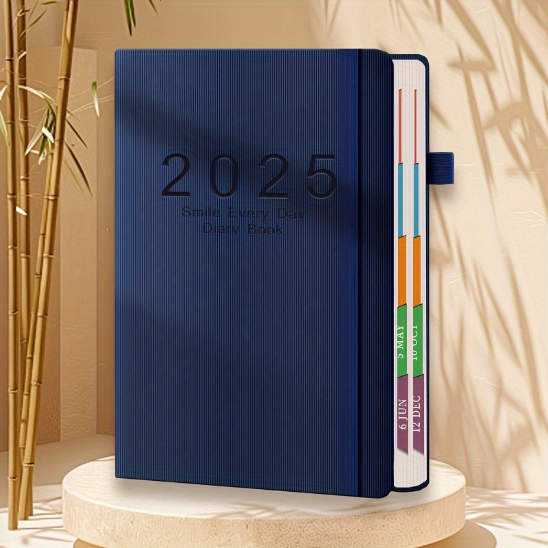 TEMU 2025 Premium Vertical Daily Planner - 365-day Organizer With Time Tracking, Self- Notebook For Teens And Office Use