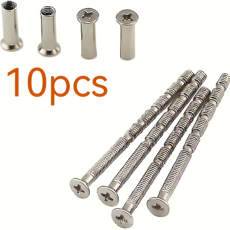 E-shop 10 Stück M4 Türgriffbolzen-Set mit Querhülse, M4×16 und Hülsen (M4×60), geeignet für Türen von 35–60 mm Dicke