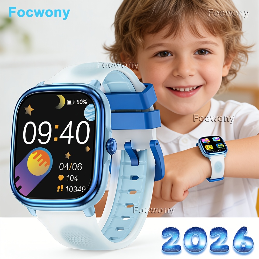 TEMU Kids Watch With 1.83" 240*284 Pixels Ips Screen, Calculator, Player, Mp3 Player, Led Flashlight&games, Alarm Clock, Countdown, Stopwatch,
