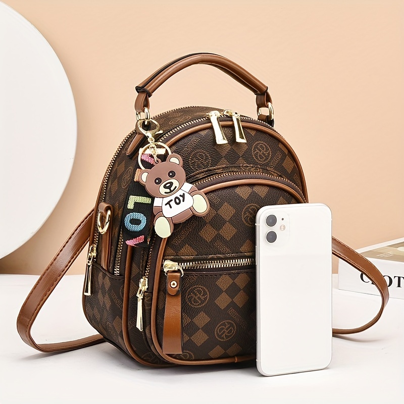 multifunctional backpack trendy print small bag crossbody - Temu display picture 2