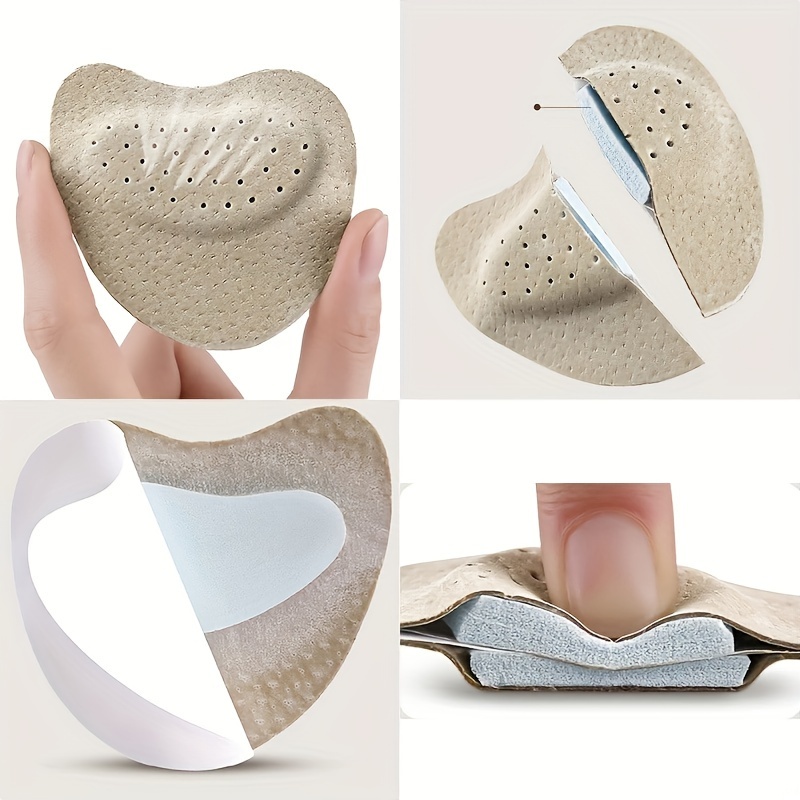 4pcs Women's Forefoot Cushions for Sandals & High Heels - Anti-Slip, Comfortable Suede Foot Care Pads with Self-Adhesive, Breathable Design, Foot Pads