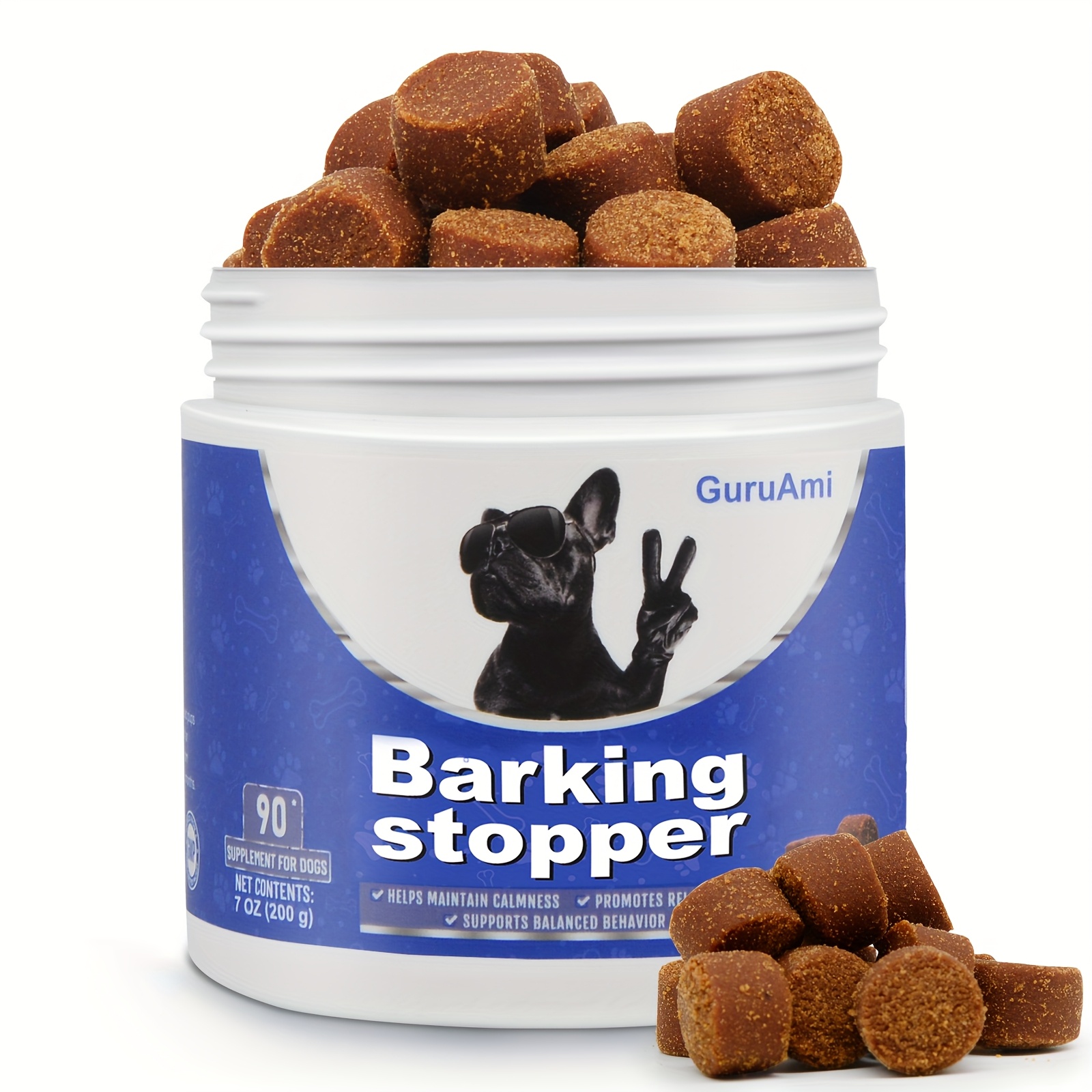 

Guruami Barking Stopper Chews For Dog, Supplement For Dog, Discomfort In Sizes And Breeds Of Dogs Separation, Training, Travel, Holidays, , 90chews