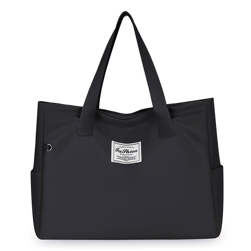 TEMU Ladies' Tote Bag - Spacious Storage , , Zipper Closure, High-quality Nylon Material