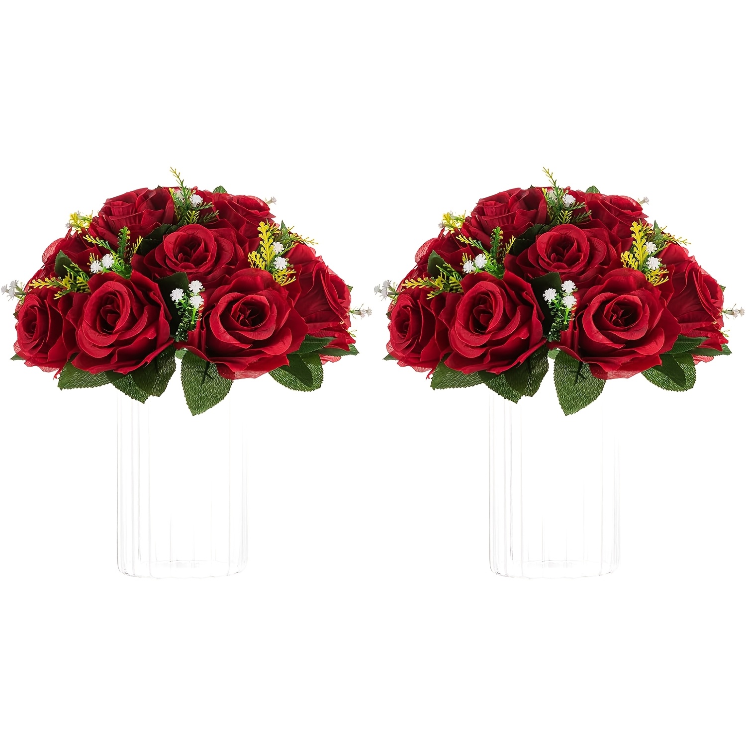 TEMU 2 centres de table boule de roses artificielles pour mariage, décorations de fête d'anniversaire et centres de table de mariage