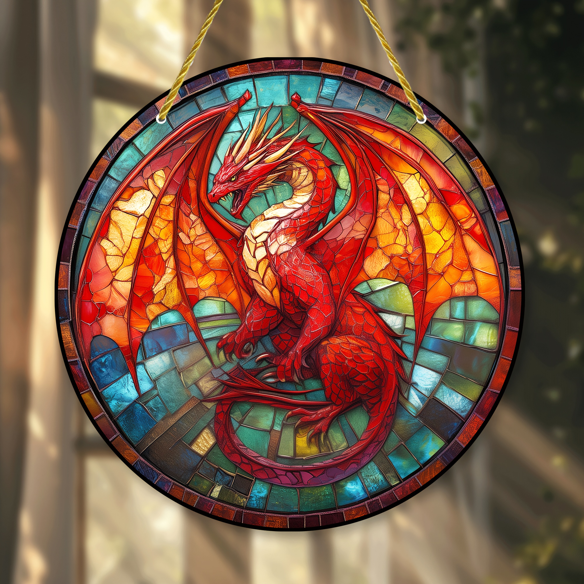 Stained glass, Dragon, hotsell Suncatcher