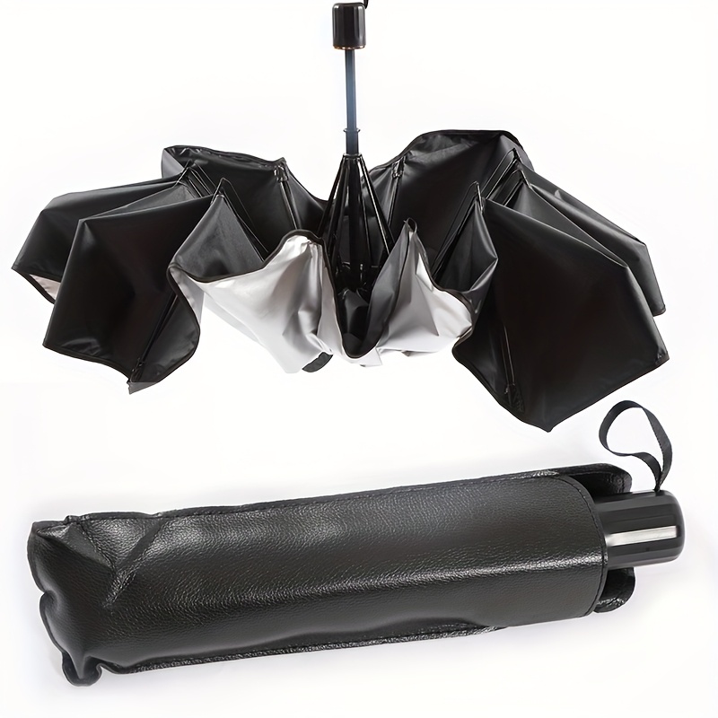 TEMU 1 Extra-large Car Sunshade Umbrella, With A Retractable Heat-insulating Windshield Sun Visor, Universal, Suitable For Trucks, Rvs, And Cars